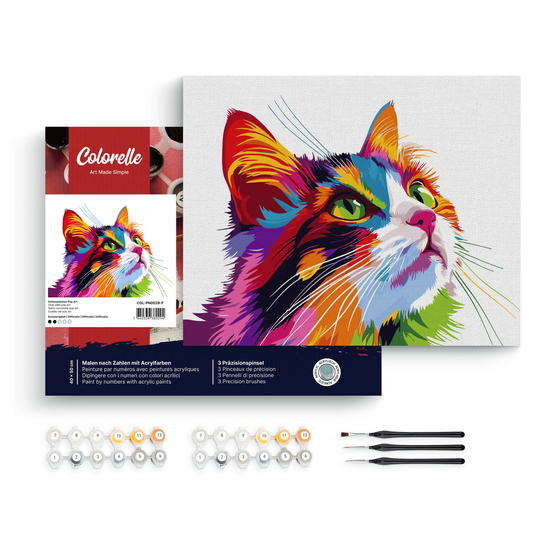 KUSCHELKATZE POP ART – MALEN NACH ZAHLEN – COLORELLE