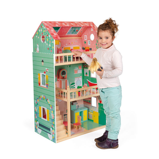 🟡 HAPPY DAYS MAXY PUPPENHAUS AUS HOLZ – JANOD – BESTSELLER