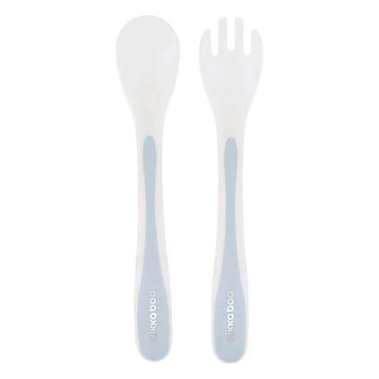 LÖFFEL UND GABEL SET PP - BLAU - KIKKABOO