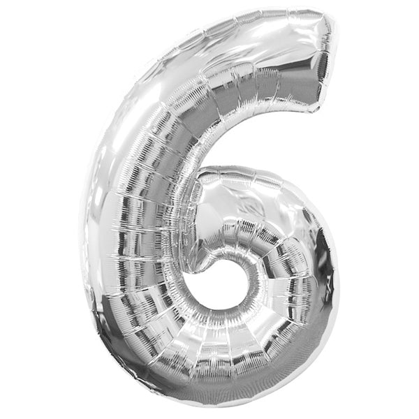BALLON 6 SILBER - AMSCAN