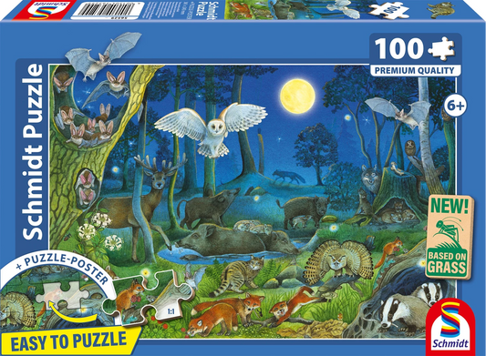 PUZZLE ANIMALI NOTTURNI NELLA FORESTA 100 PZ - SCHMIDT