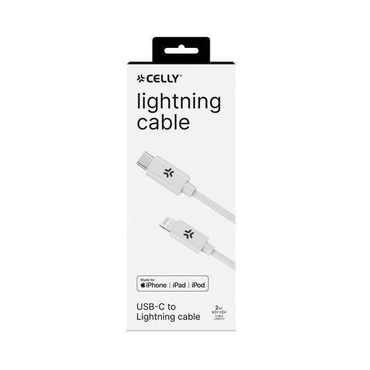 USB-C-/LIGHTNING-KABEL 1M WEISS - CELLY