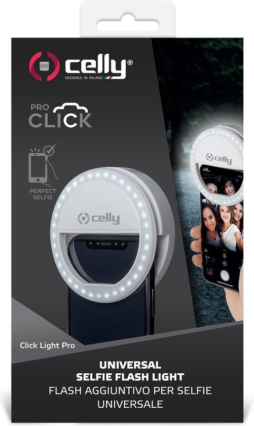 UNIVERSAL SELFIE BLITZLICHT PROFESSIONAL WEISS - CELLY