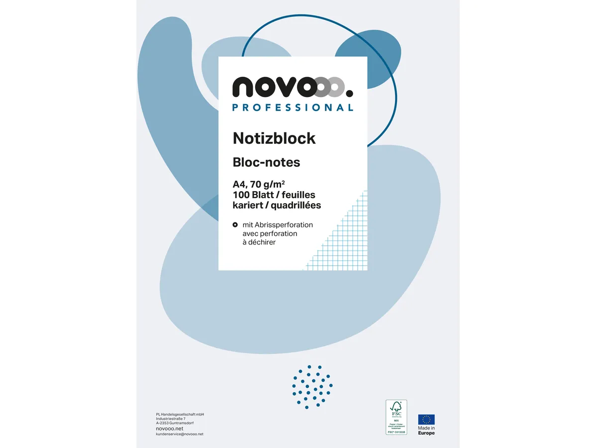 BLOC-NOTES A4 À CARREAUX 100 FEUILLES - NOVOOO