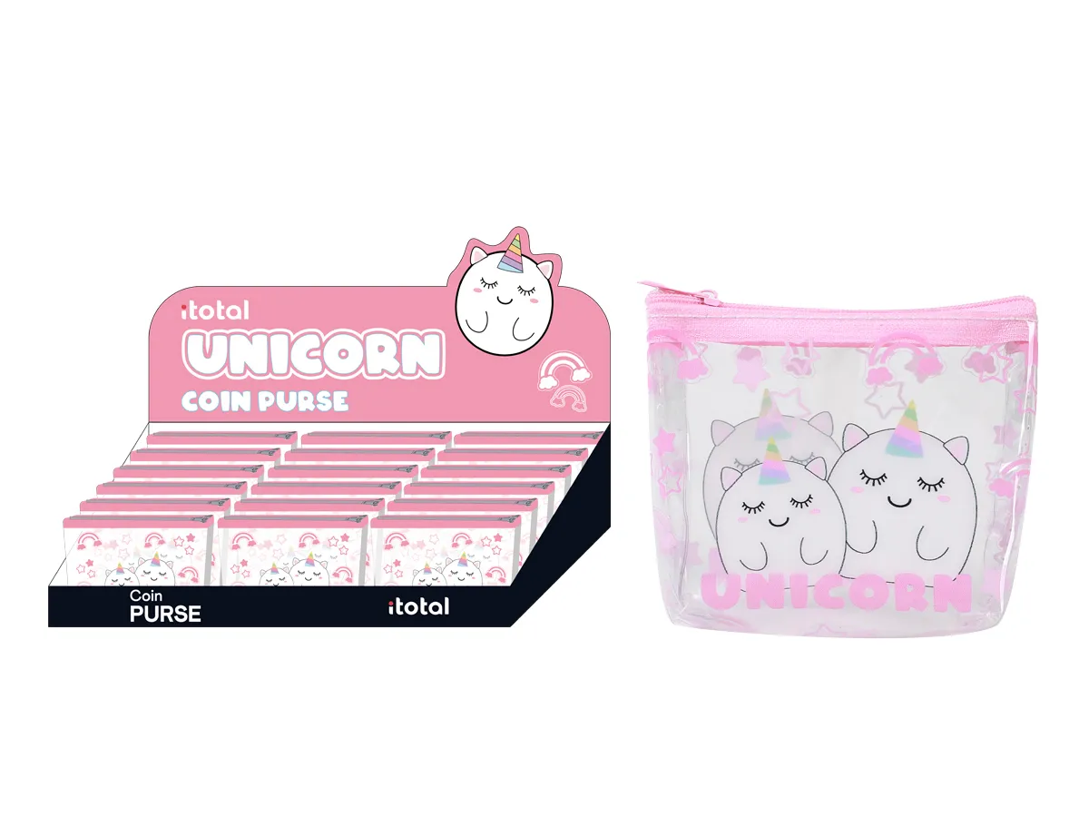 PORTA MONETE UNICORN PINK - I-TOTAL
