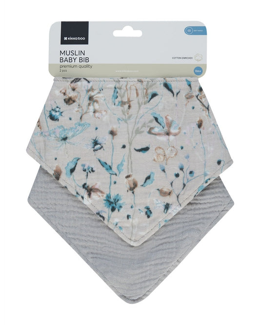 Musselin-Lätzchen-Set - DREAMY FRIENDS GREY - KIKKABOO