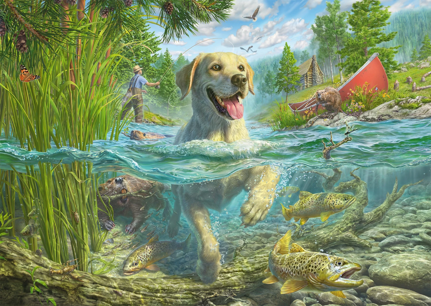 PUZZLE LABRADOR IM WASSER 1000 TEILE - SCHMIDT
