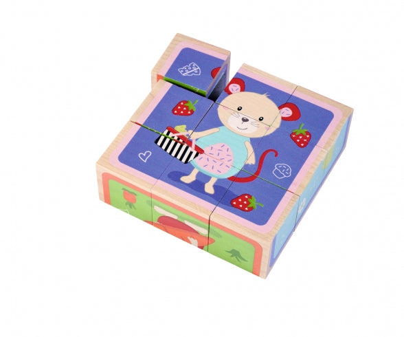 CUBES ILLUSTRÉS EN BOIS ASSORTIS - EICHHORN