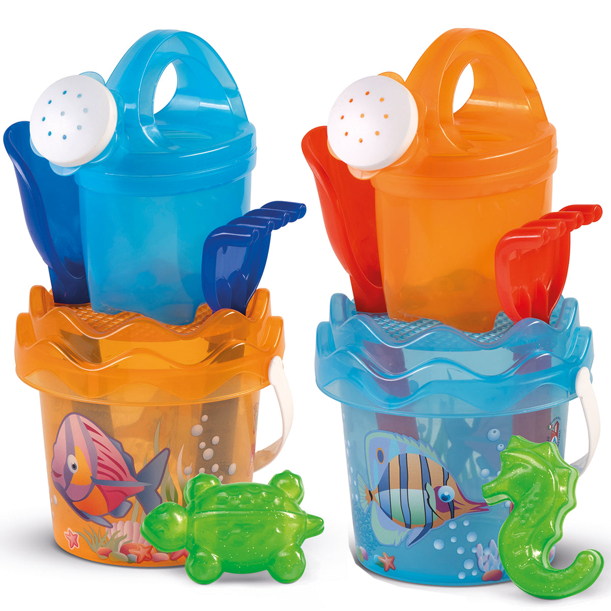 ENSEMBLE SEAU DE PLAGE CRAZY FISH 13 CM 🔶