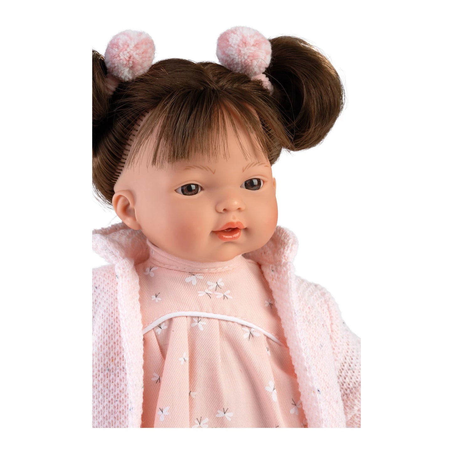 ECHTE DUNKELHÄUTIGE PUPPE ROSA 33CM