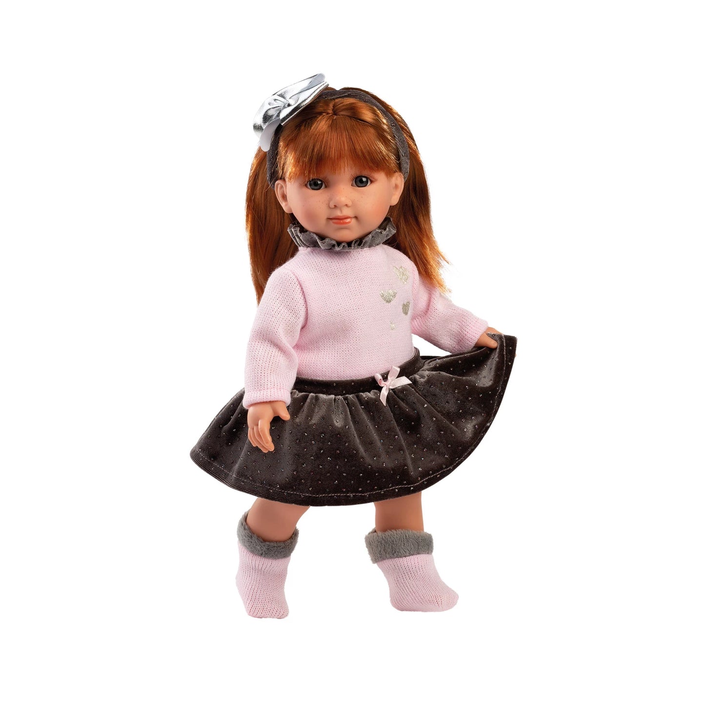 Puppe Nicole, rothaarig mit Rock, 35 cm