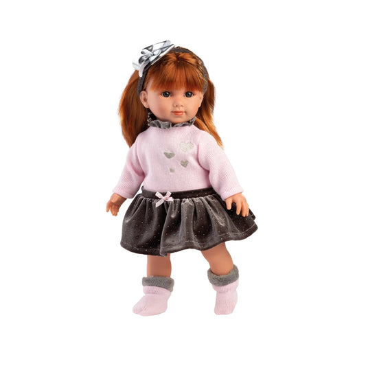 Puppe Nicole, rothaarig mit Rock, 35 cm