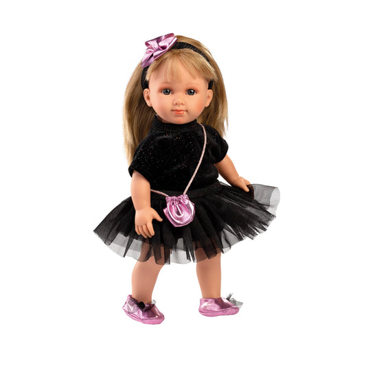 PUPPE LUCY MIT GLITZERKLEID, SCHWARZ, 35 CM