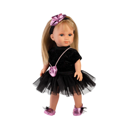 PUPPE LUCY MIT GLITZERKLEID, SCHWARZ, 35 CM