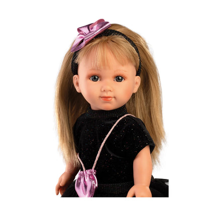 PUPPE LUCY MIT GLITZERKLEID, SCHWARZ, 35 CM
