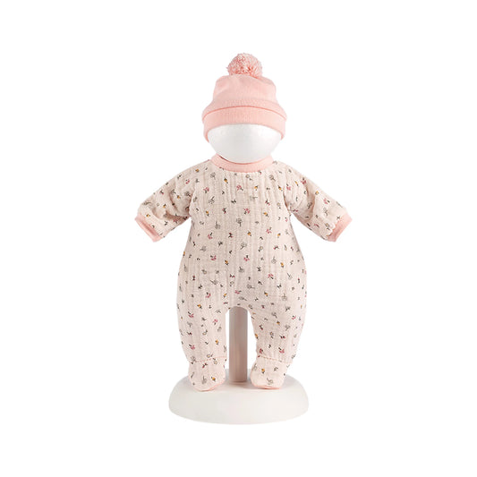 BEIGER PYJAMA MIT BLUMENMUSTER, 32 CM