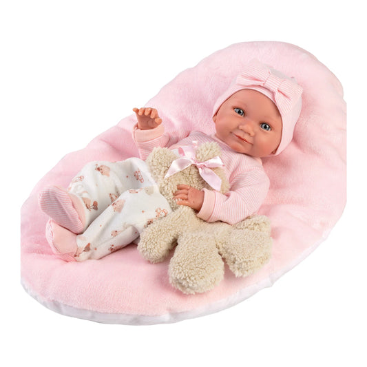 NICA-Puppe mit rosa Kissen, 40 cm