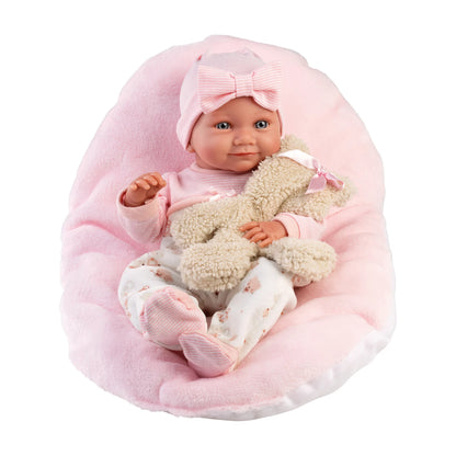 NICA-Puppe mit rosa Kissen, 40 cm
