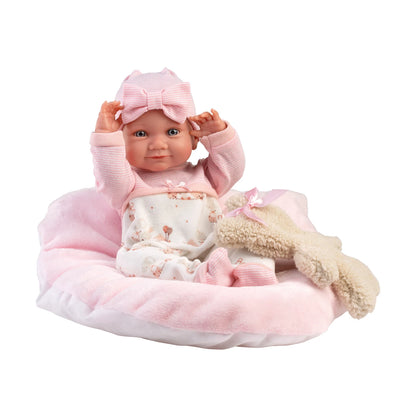NICA-Puppe mit rosa Kissen, 40 cm