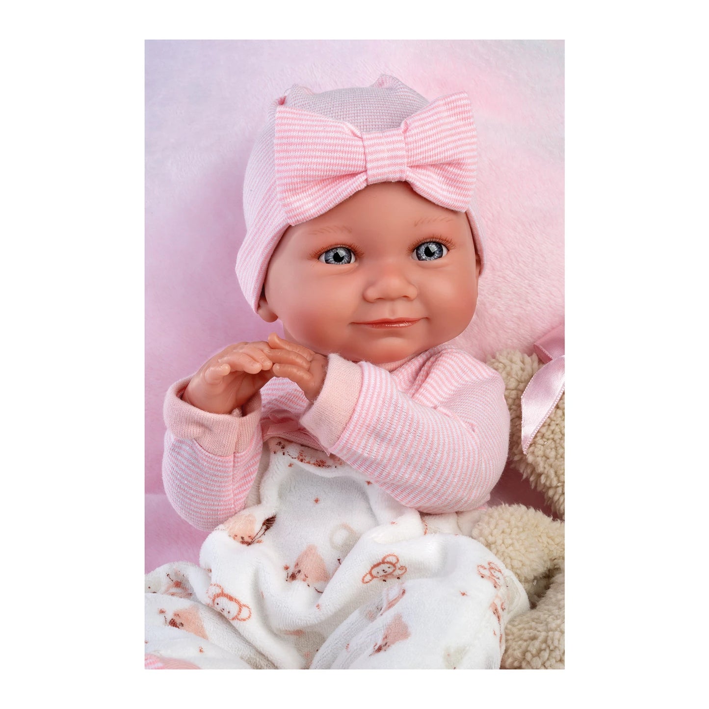 NICA-Puppe mit rosa Kissen, 40 cm