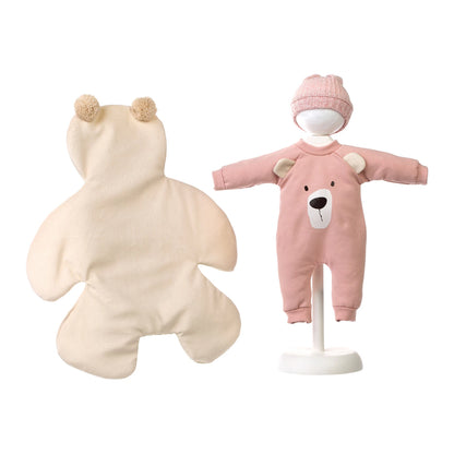 DECKE UND STRAMPLER ROSA BÄR 36 CM
