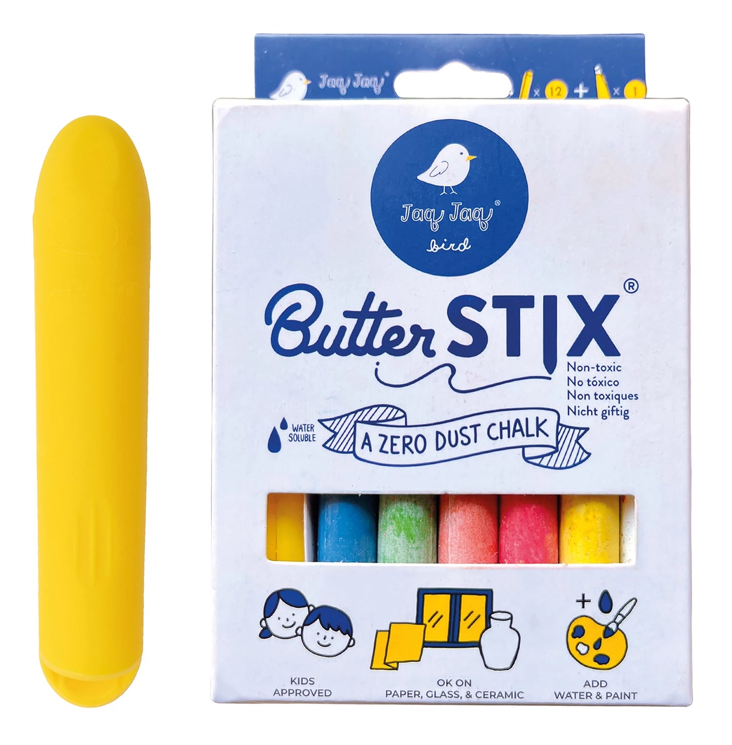 12 sortierte Butterkreidestifte mit Halter