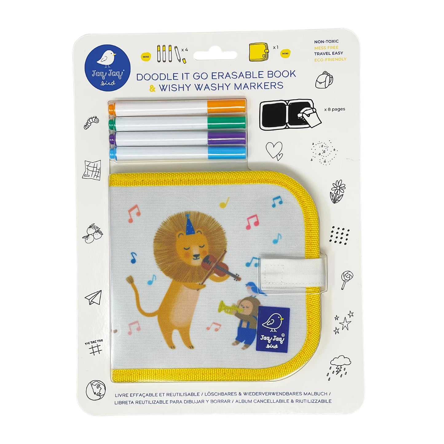 MINI-MALBUCH LÖWE MIT 4 WISHY-WASHY STIFTEN