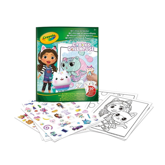 LIBRO DA COLORARE E ADESIVI DELLA CASA DELLE BAMBOLE DI GABBY