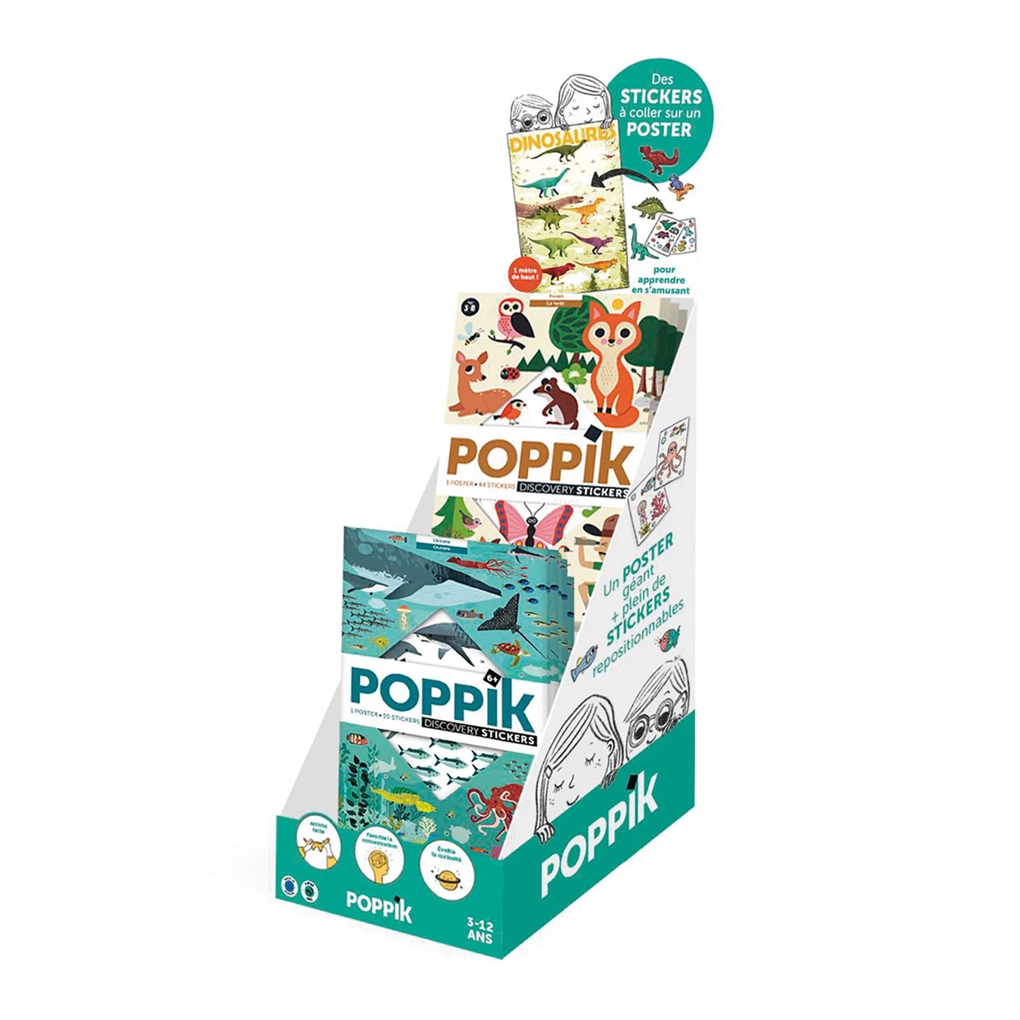 LEHRPOSTER MIT AUSSTELLUNGSSTICKERN, 12X2, SET