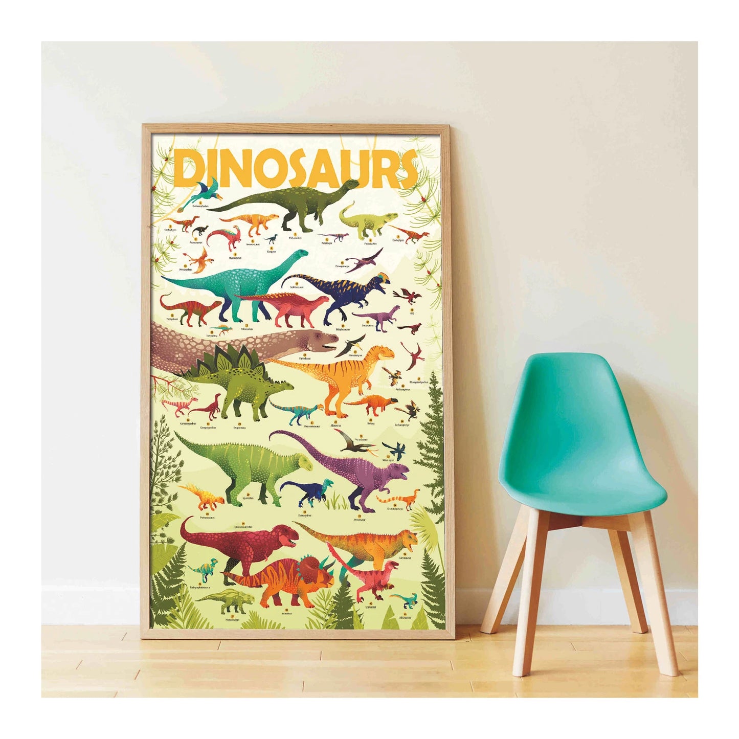 POSTER DIDATTICO ADESIVO DINOSAURI