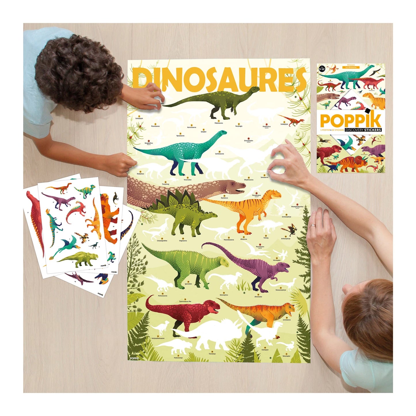 POSTER DIDATTICO ADESIVO DINOSAURI