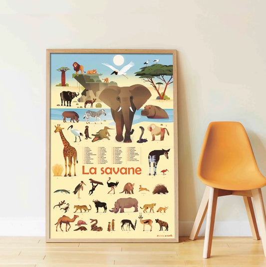 POSTER DIDATTICO ADESIVO SAVANNAH