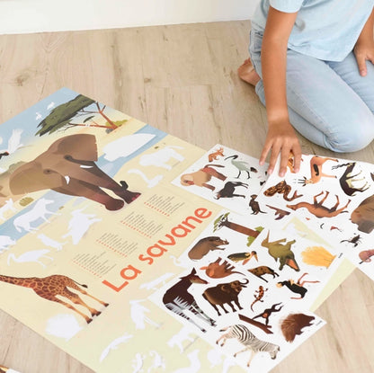 LEHRREICHES KLEBEPOSTER SAVANNAH