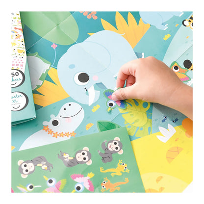 Kreativer Dschungel-Poster-Sticker