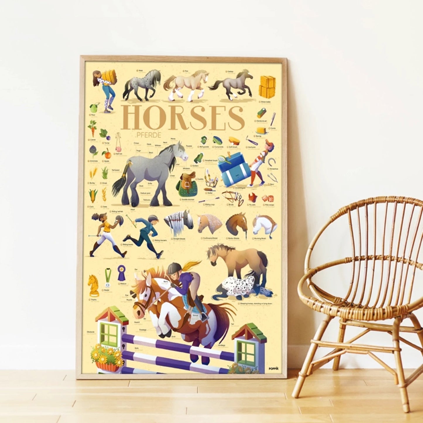 AUTOCOLLANTS D'APPRENTISSAGE DES CHEVAUX POUR AFFICHES