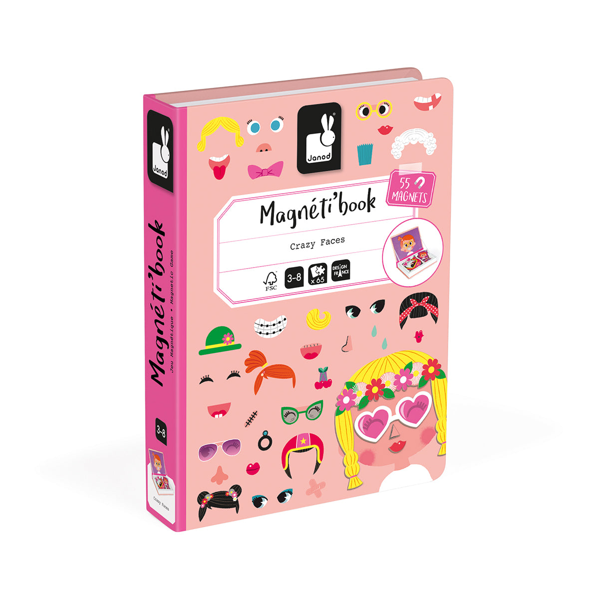 LIVRE MAGNÉTIQUE DRÔLES DE TÊTES FILLES 🔶