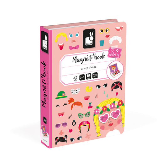 LIVRE MAGNÉTIQUE DRÔLES DE TÊTES FILLES 🔶