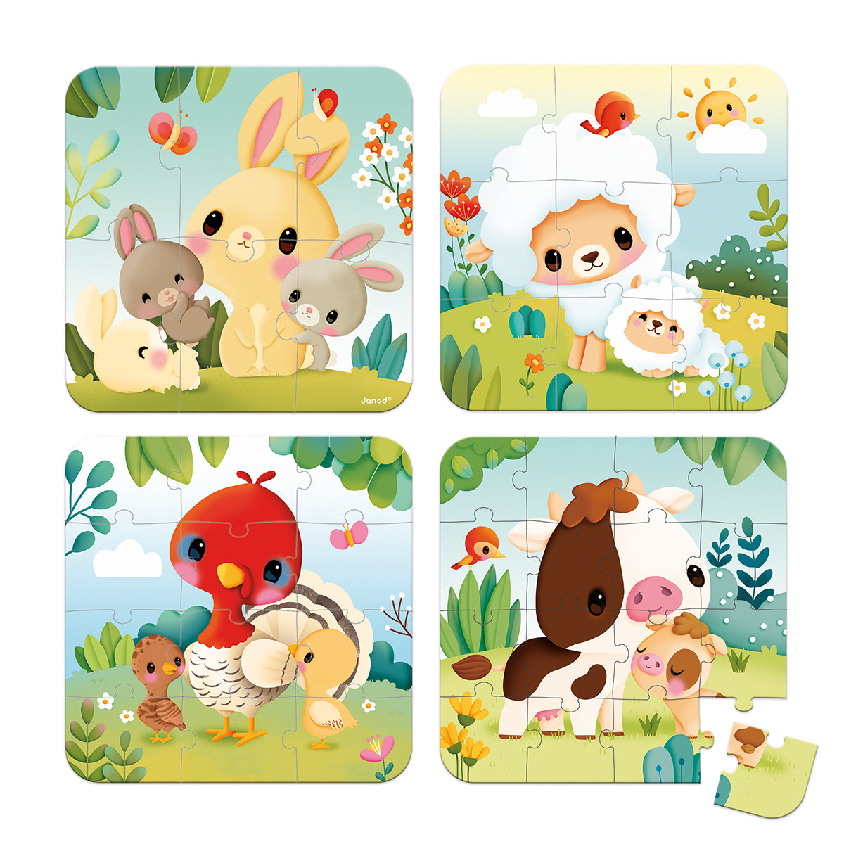 ENSEMBLE PUZZLE FERME 4 PIÈCES 🔶