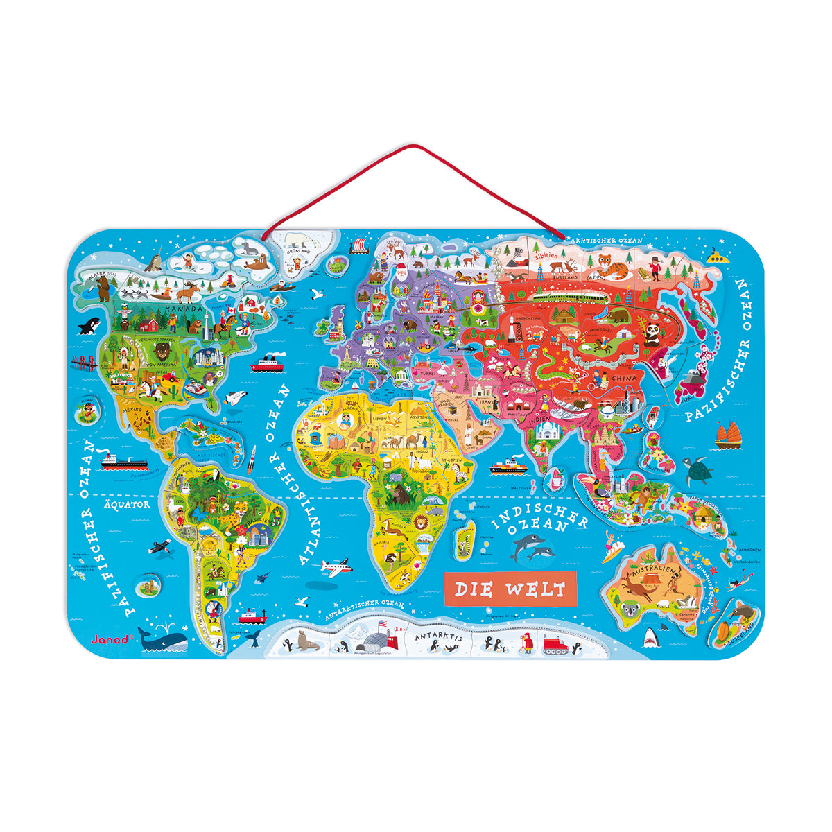 PUZZLE MAGNÉTIQUE CARTE DU MONDE 92 PIÈCES - ALL 🇩🇪 🔶