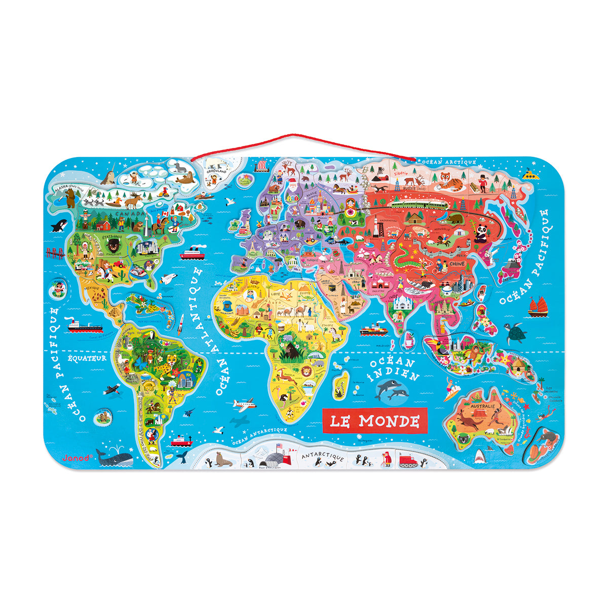 PUZZLE MAGNETICO MAPPA DEL MONDO 92 PZ. - FRA 🇫🇷 🔶