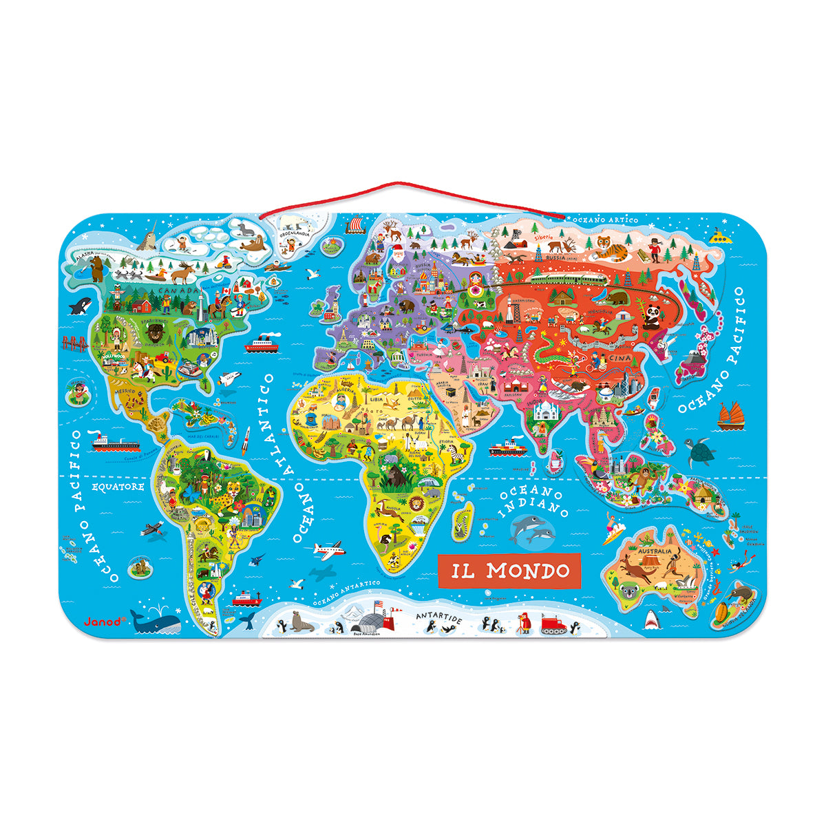 PUZZLE MAGNETICO MAPPA DEL MONDO 92 PEZZI - ITA 🇮🇹 🔶