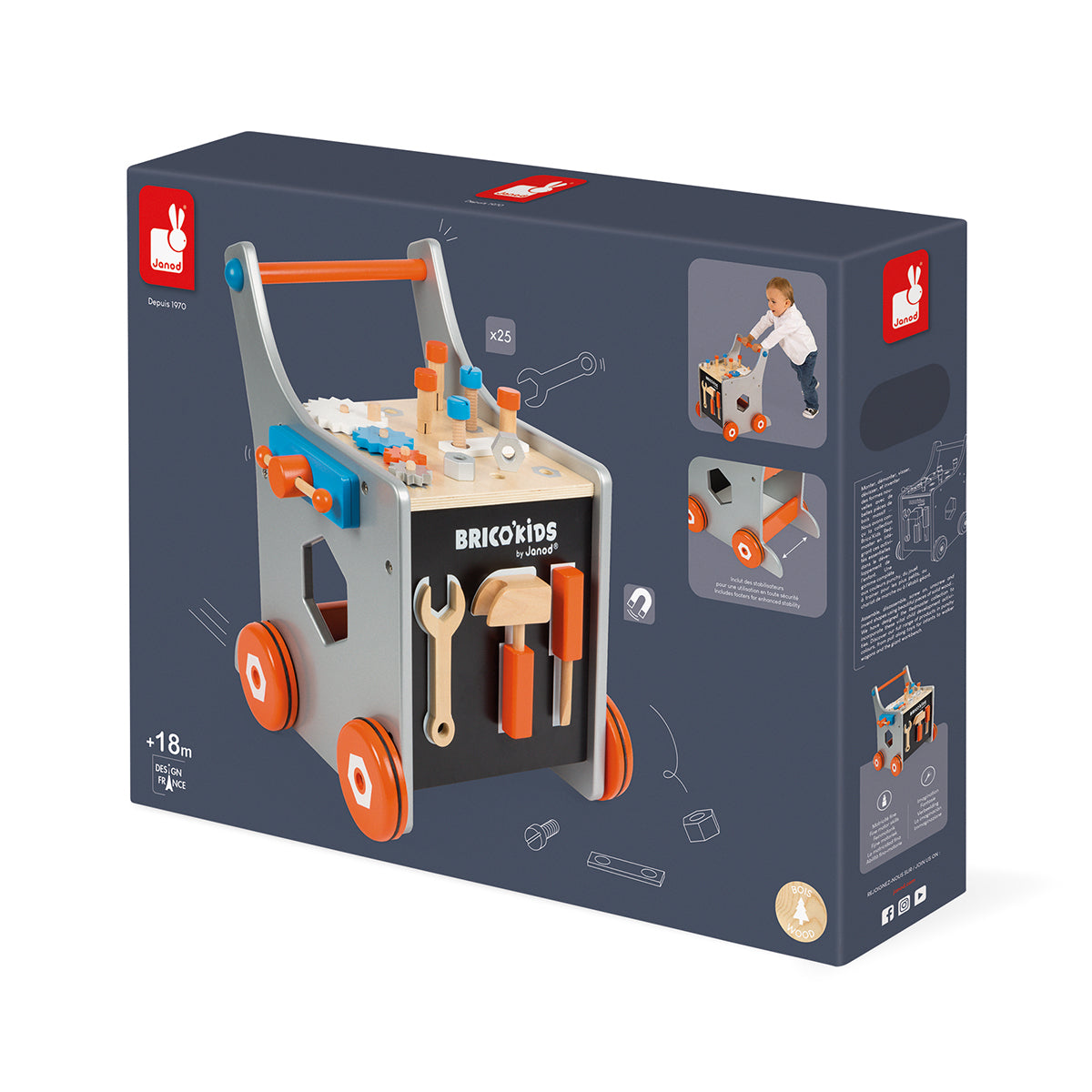 BRICO'KIDS CARRELLO DA LAVORO 25 PEZZI 🔶