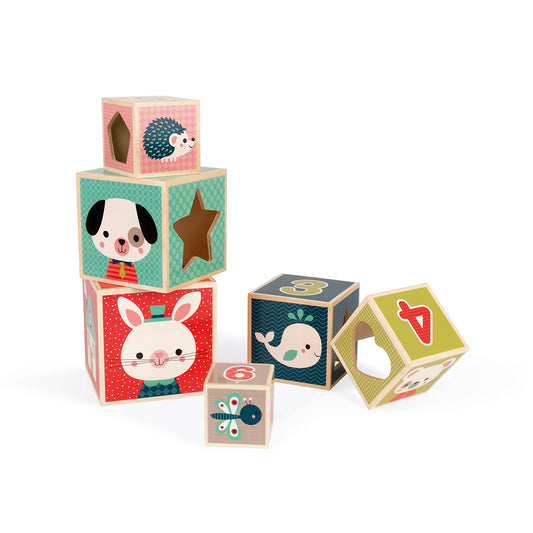 PYRAMIDE MIT 6 WÜRFELN – BABY WALD 🔶