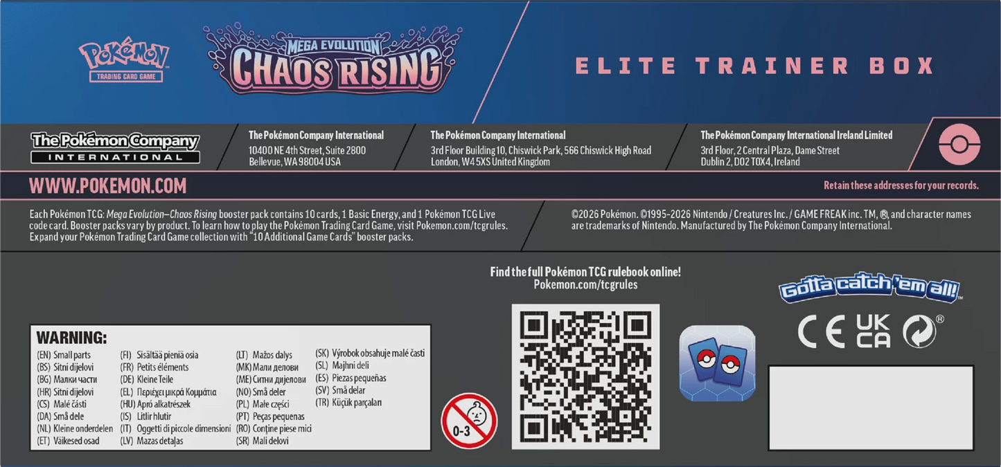 VORBESTELLUNG - CHAOS RISING ELITE TRAINER BOX - POKÉMON - ENGLISCH