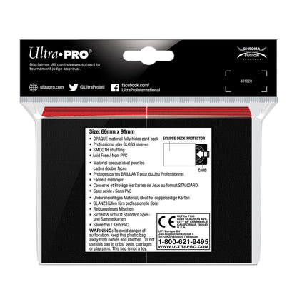 ECLIPSE GLOSS RED DECK PROTECTOR SLEEVES STANDARD (100)