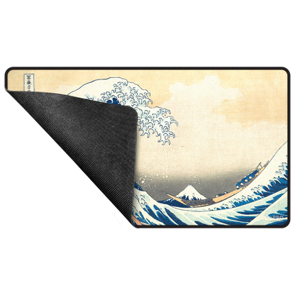 SPIELMATTE MIT SCHWARZEN NÄHTEN DIE GROSSE WELLE VOR KANAGAWA