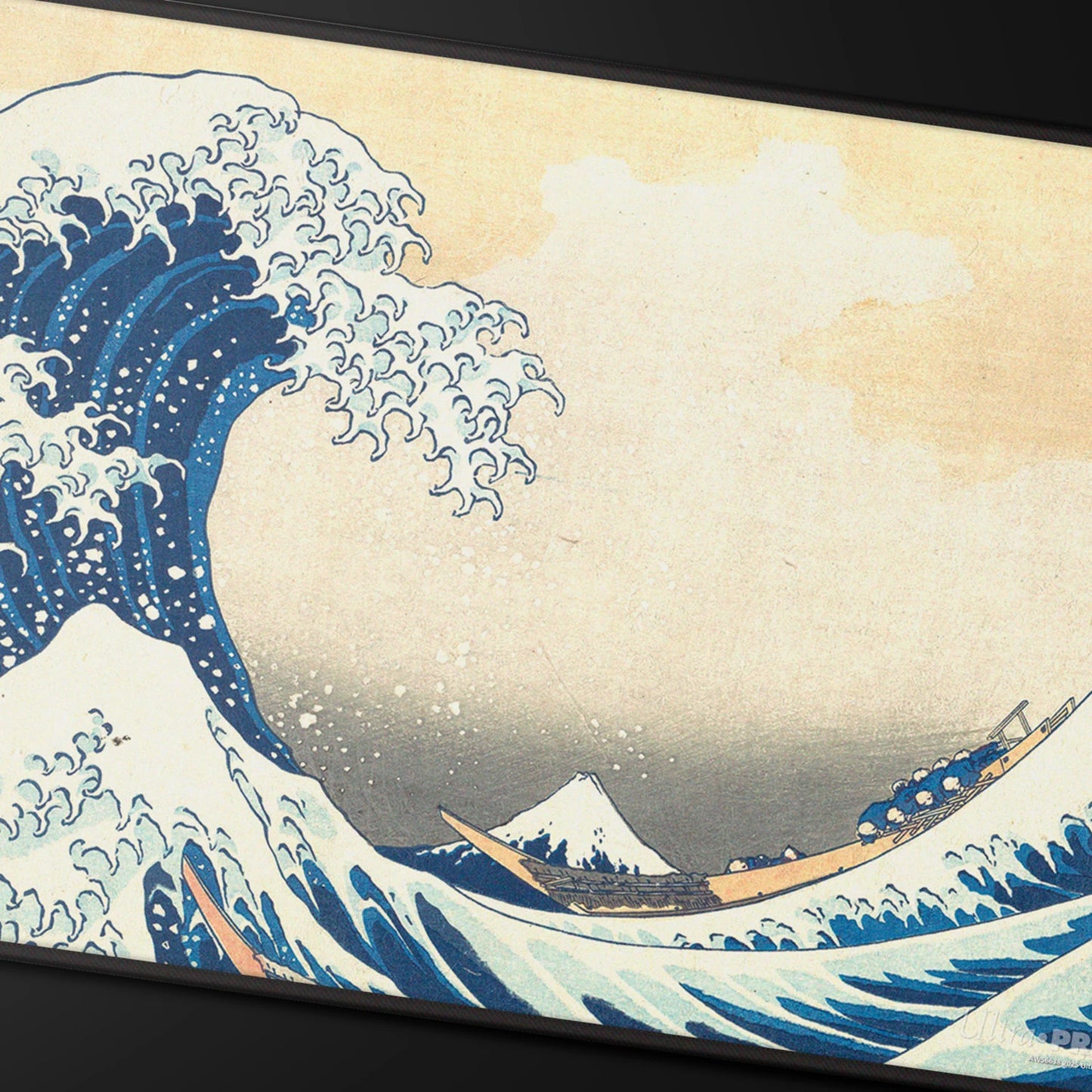 SPIELMATTE MIT SCHWARZEN NÄHTEN DIE GROSSE WELLE VOR KANAGAWA