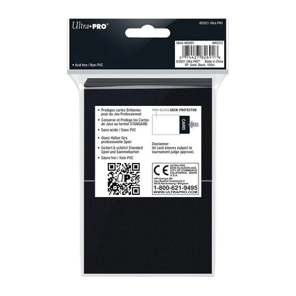 PRO-GLOSS BLACK STANDARD DECK PROTECTORS (100)
