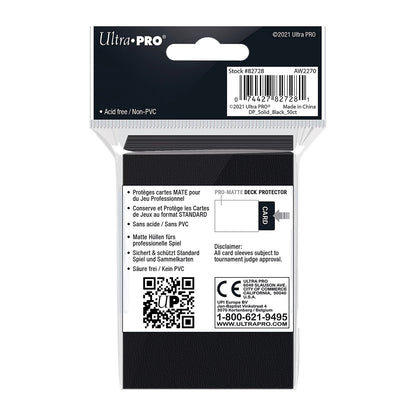 PRO-MATTE BLACK STANDARD DECK PROTECTORS (50)