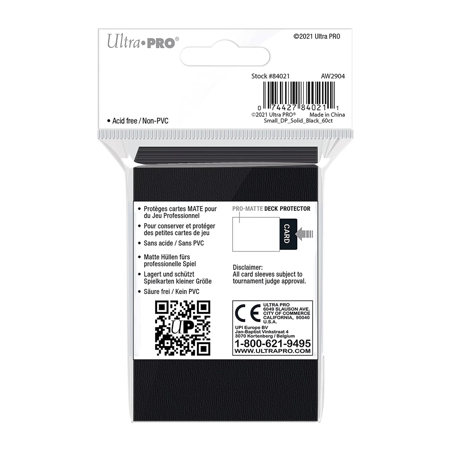 PRO-MATTE BLACK DECK PROTECTOR SLEEVES SMALL (60)